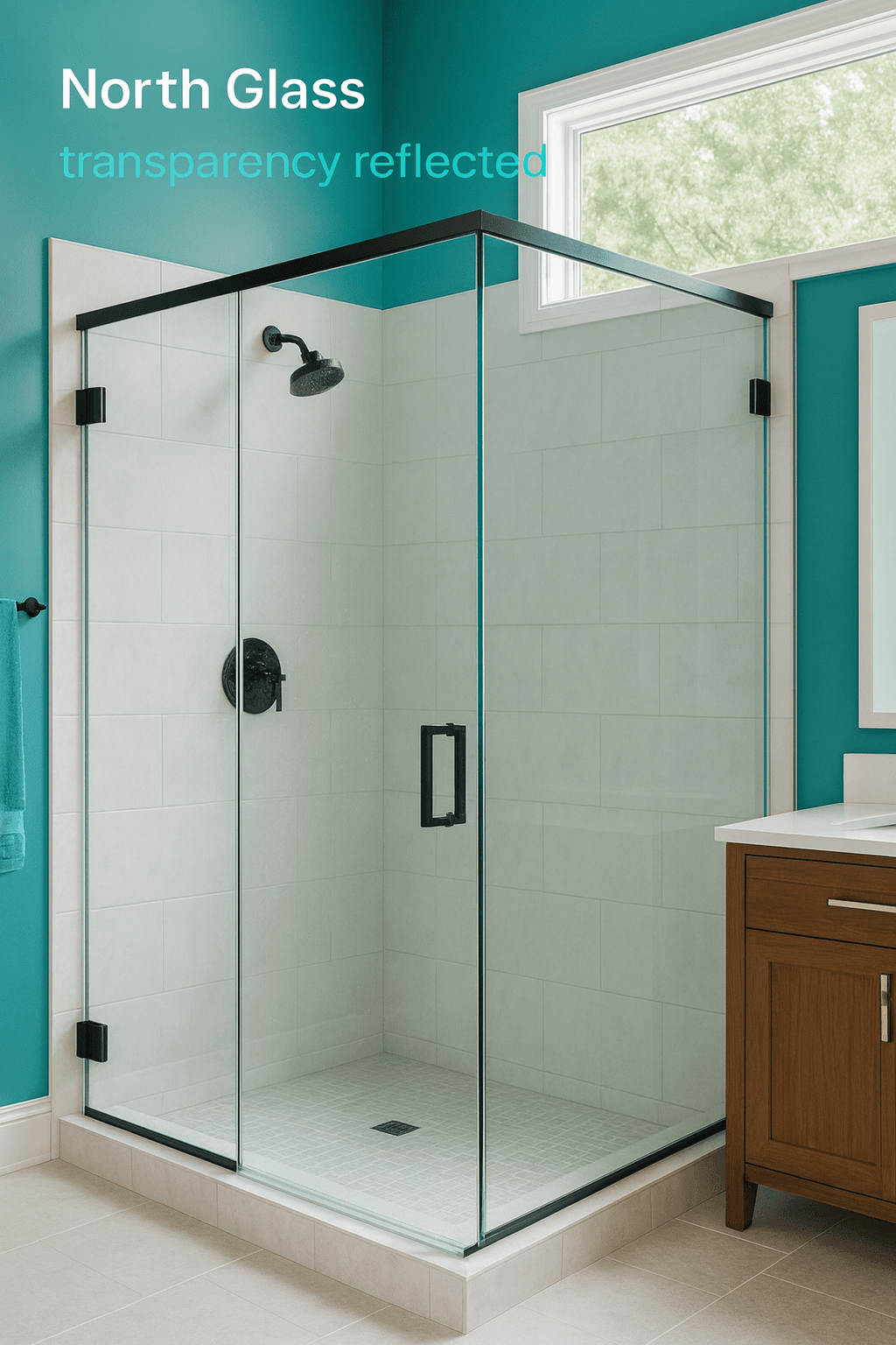 Luxury frameless glass shower with interior architect design in Cary master bathroom