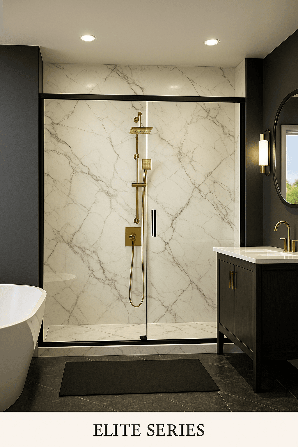 Contemporary frameless shower door - Morrisville, NC